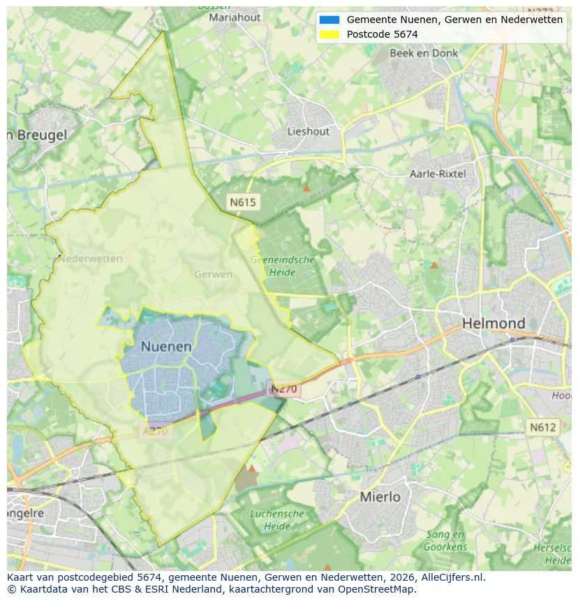 Postcode map for 5674