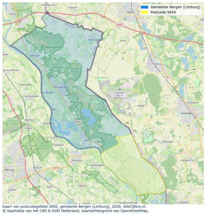 Postcodekaart voor 5856
