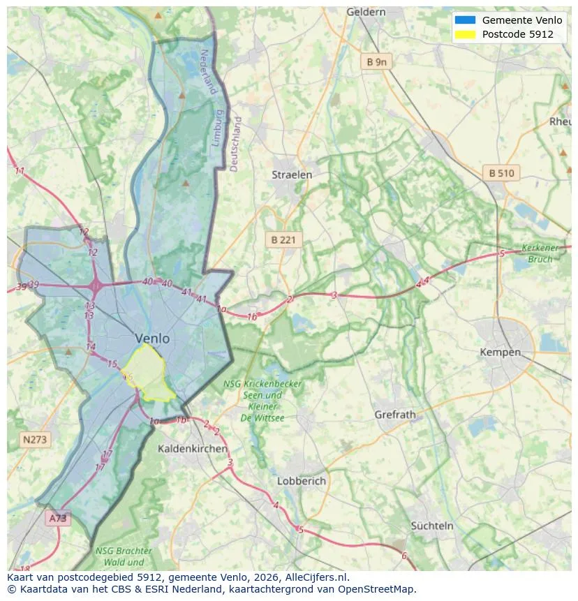 Postcodekaart voor 5912