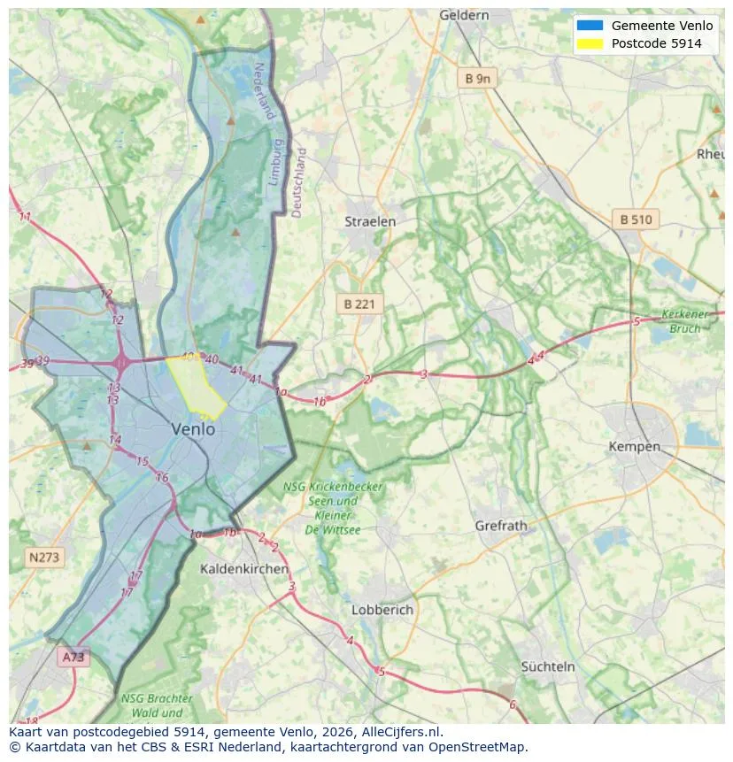 Postcodekaart voor 5914