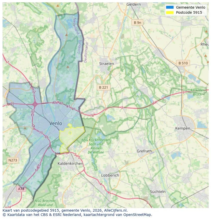 Postcodekaart voor 5915
