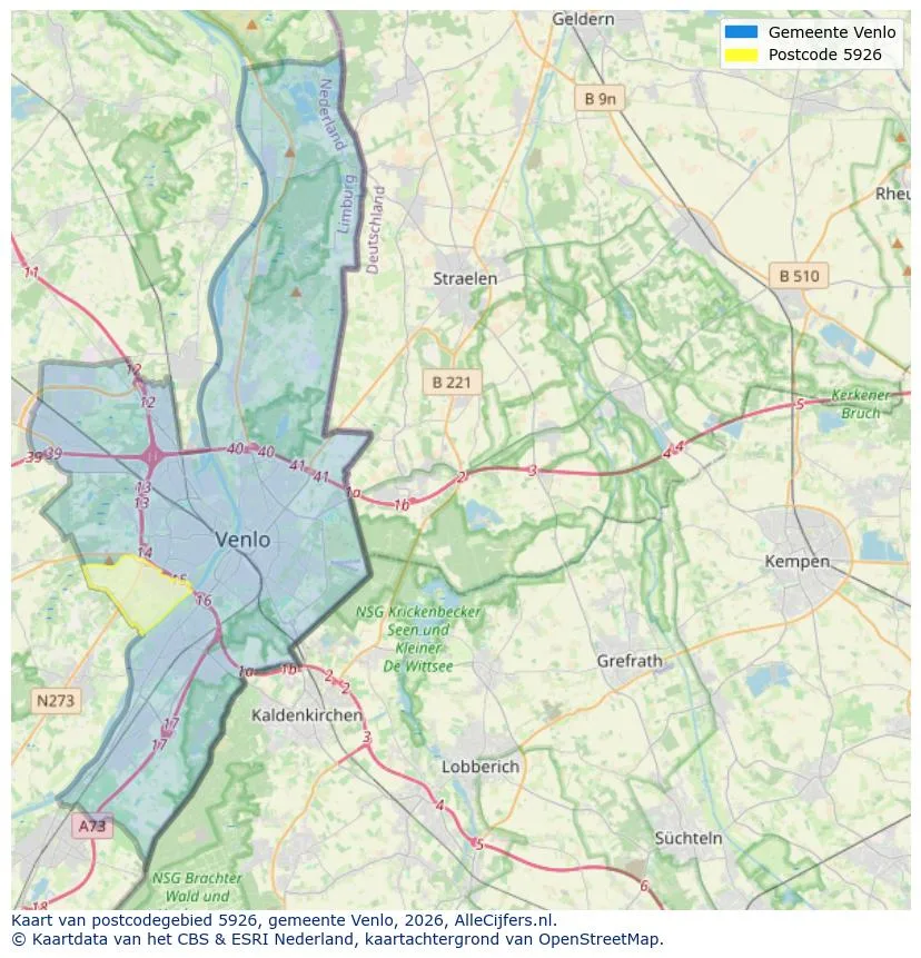 Postcodekaart voor 5926