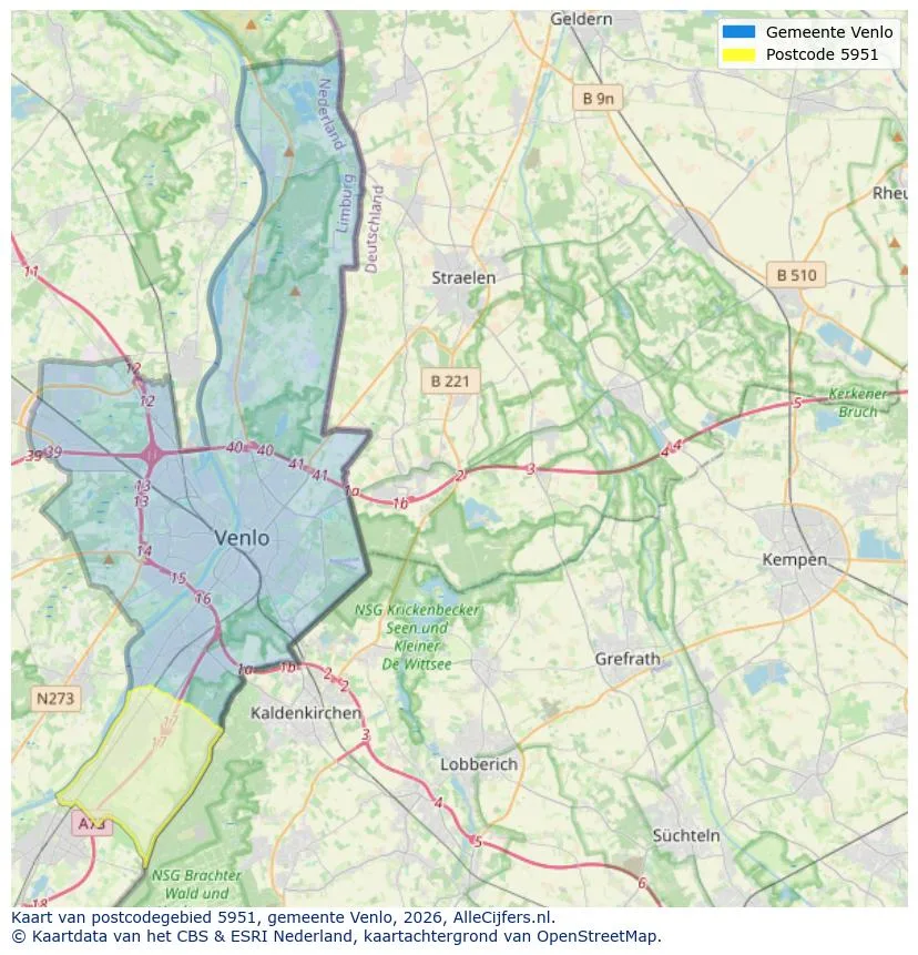 Postcodekaart voor 5951