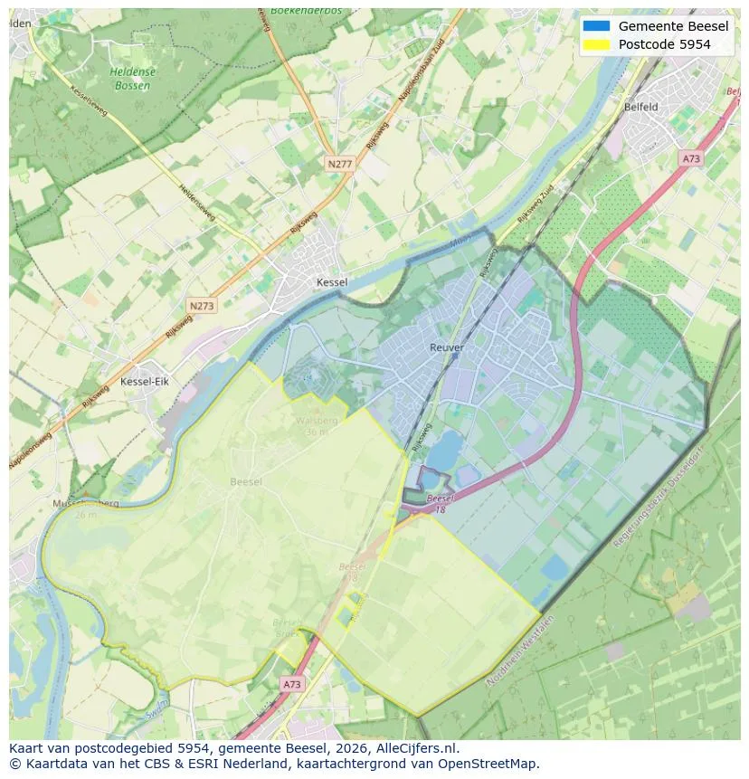 Postcodekaart voor 5954