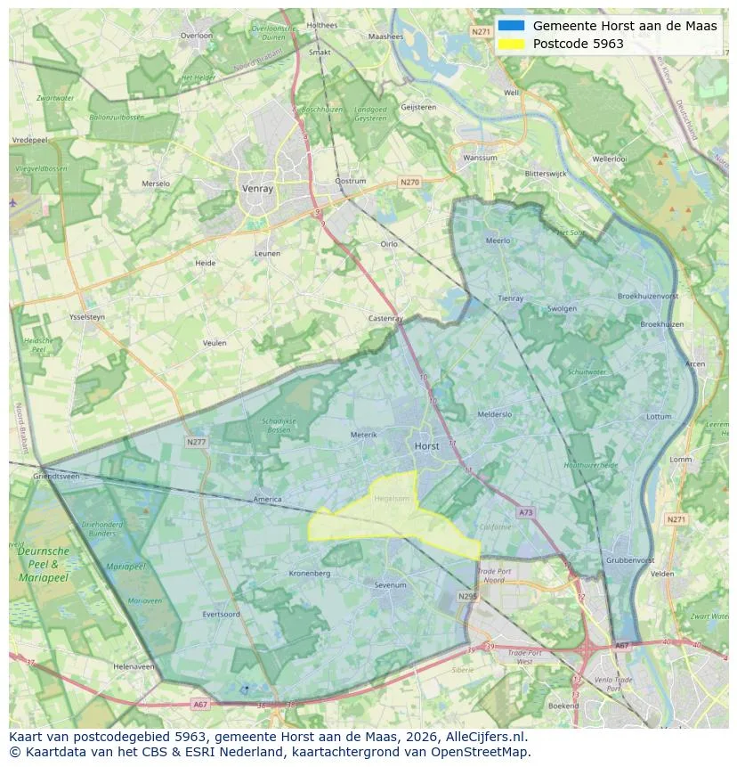 Postcodekaart voor 5963