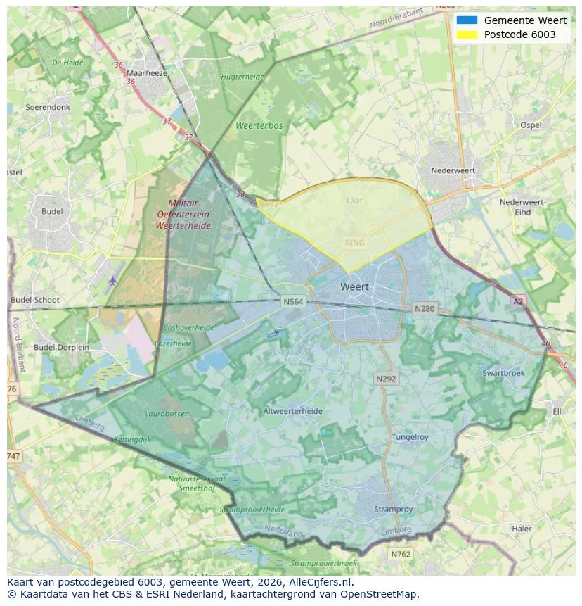 Postcodekaart voor 6003