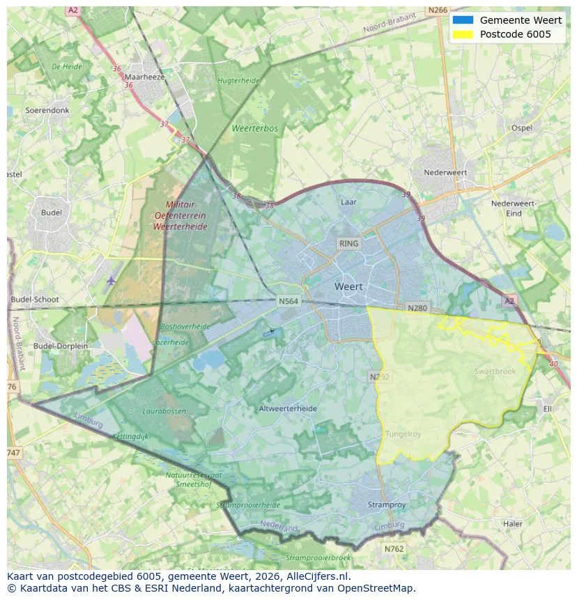 Mapa de códigos postales para 6005