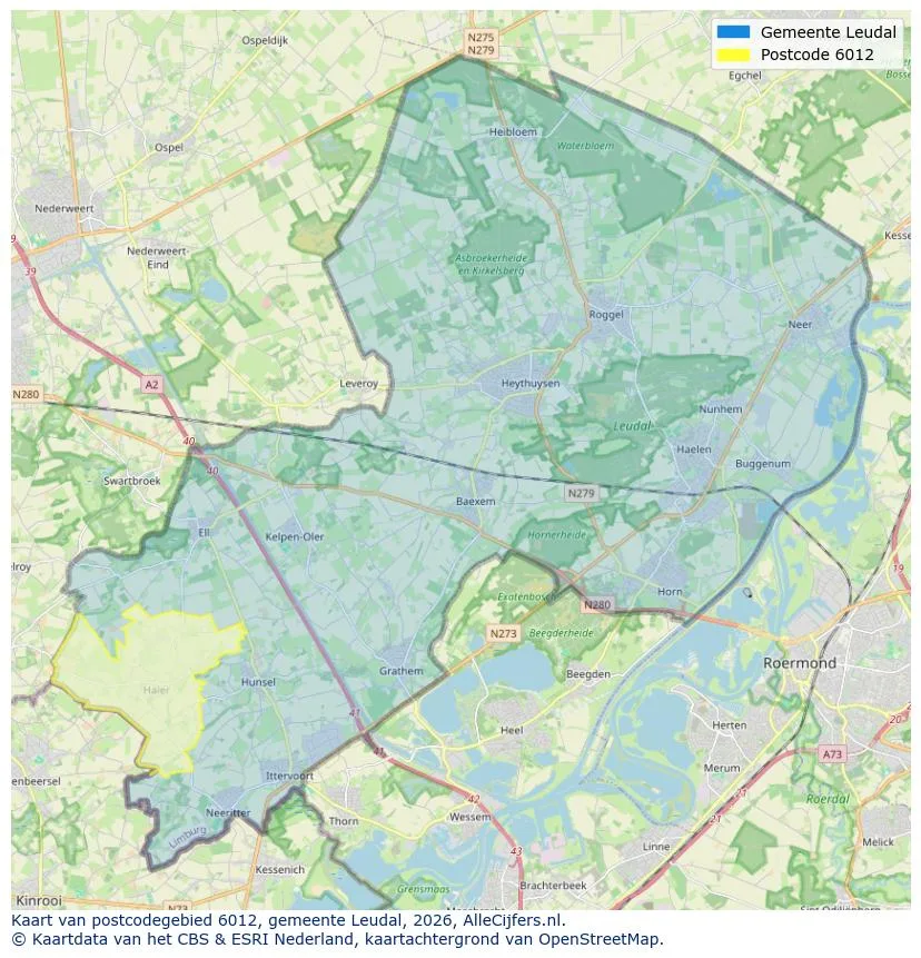 Postcodekaart voor 6012