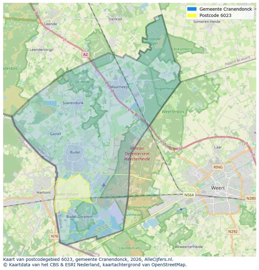 Postcodekaart voor 6023