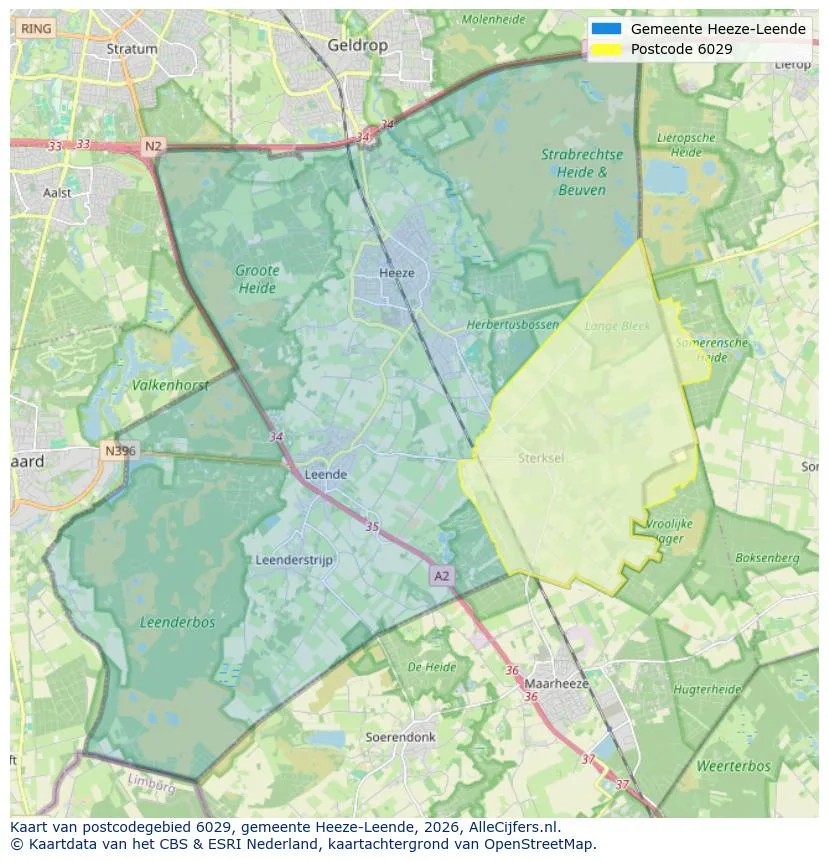 Postcodekaart voor 6029