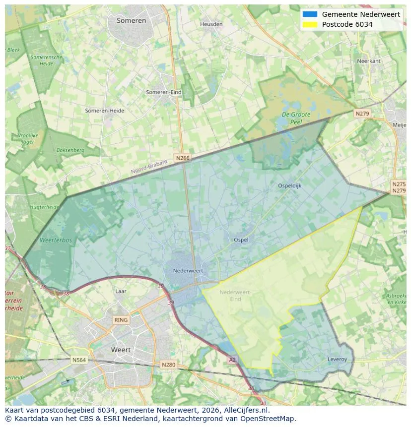 Postcodekaart voor 6034