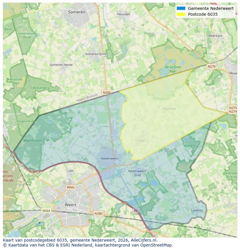 Mapa de códigos postales para 6035