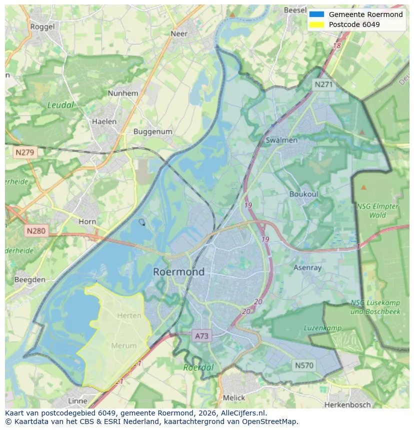 Postcodekaart voor 6049