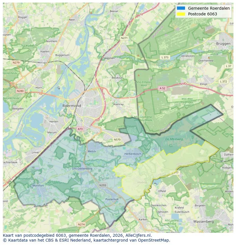 Postcodekaart voor 6063