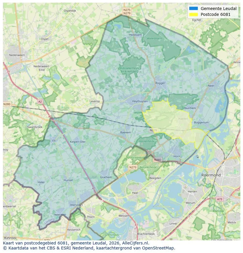Postcodekaart voor 6081