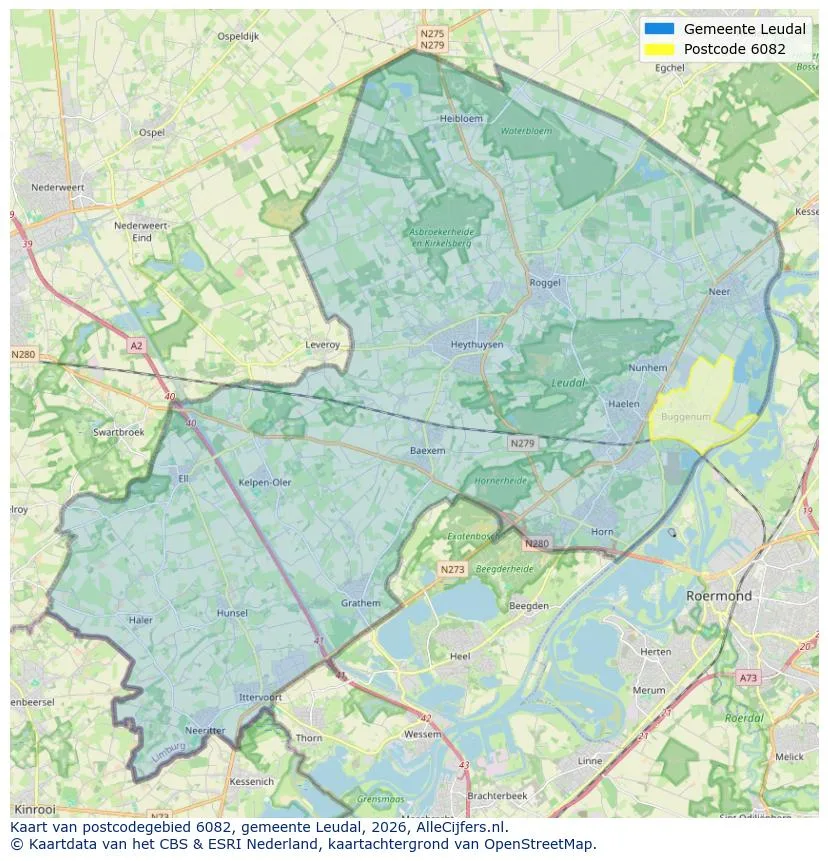 Postcodekaart voor 6082