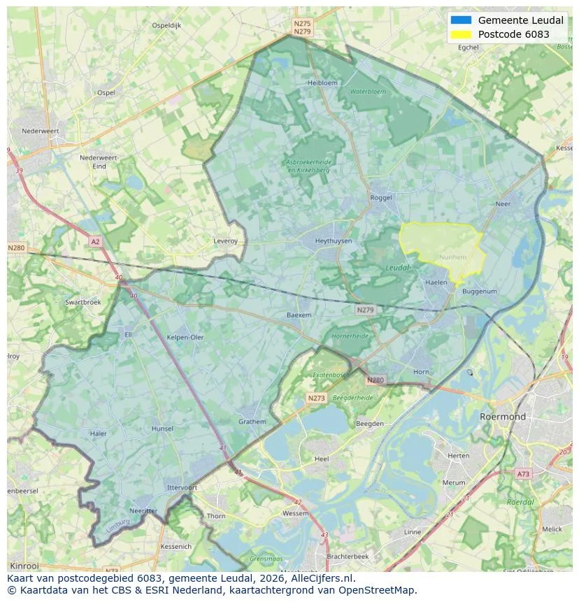 Postcodekaart voor 6083