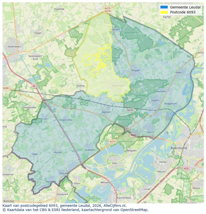 Postcodekaart voor 6093