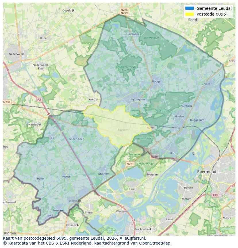 Postcodekaart voor 6095
