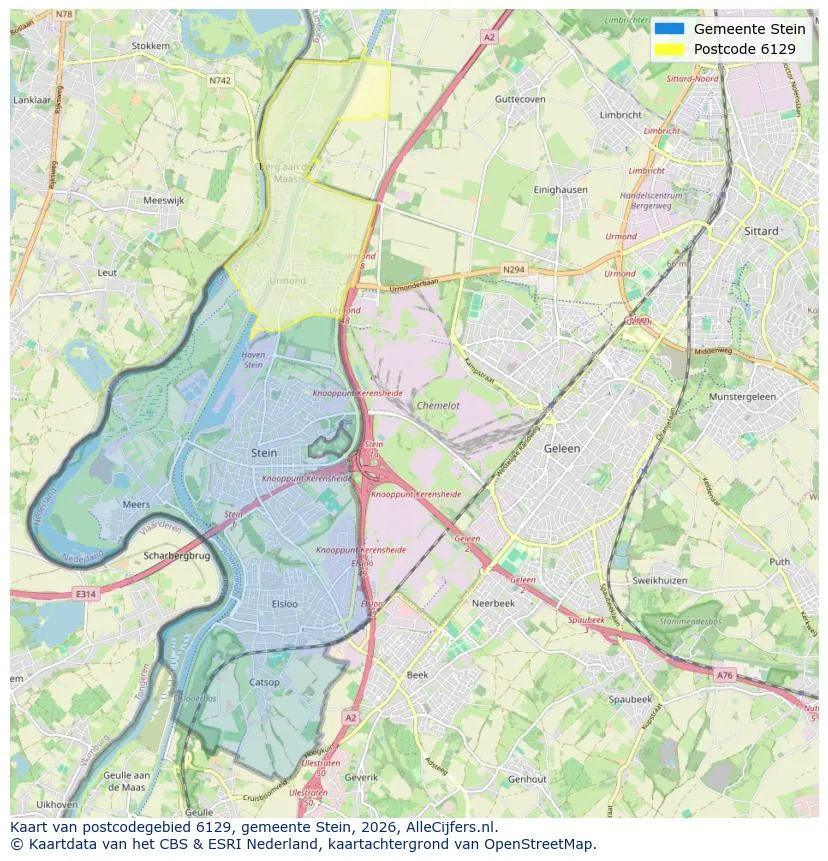 Postcodekaart voor 6129