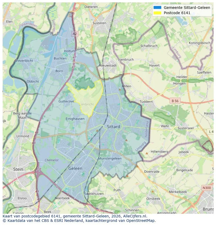 Postcodekaart voor 6141