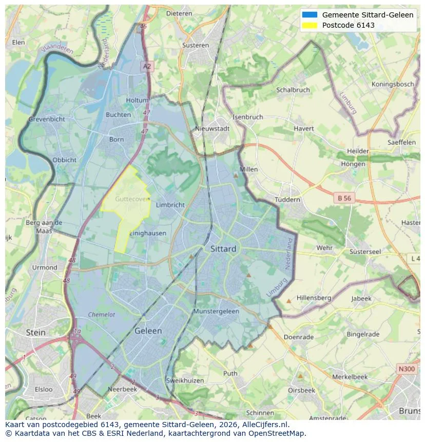 Postcodekaart voor 6143