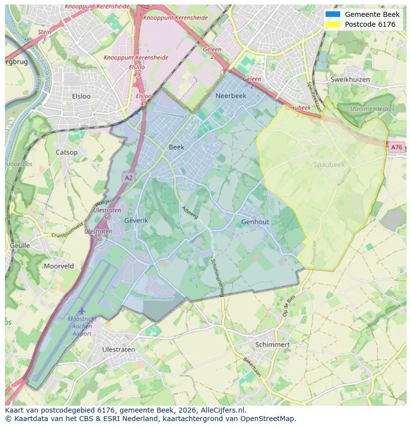 Postcodekaart voor 6176