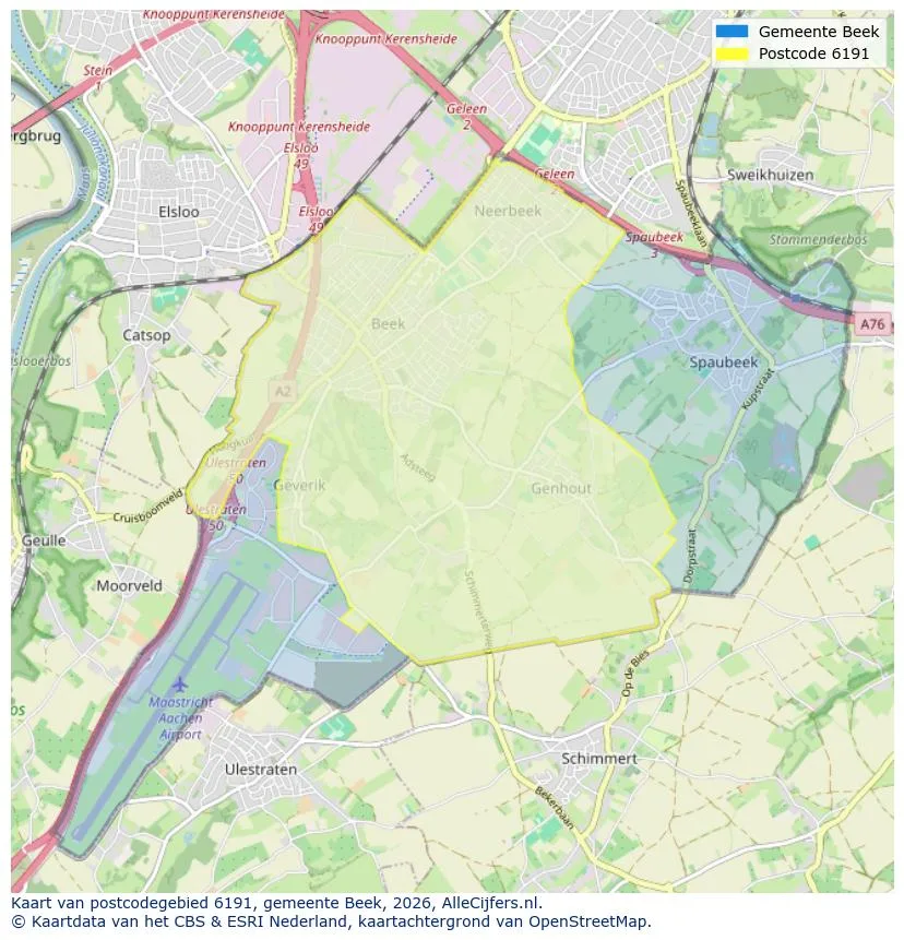 Postcodekaart voor 6191