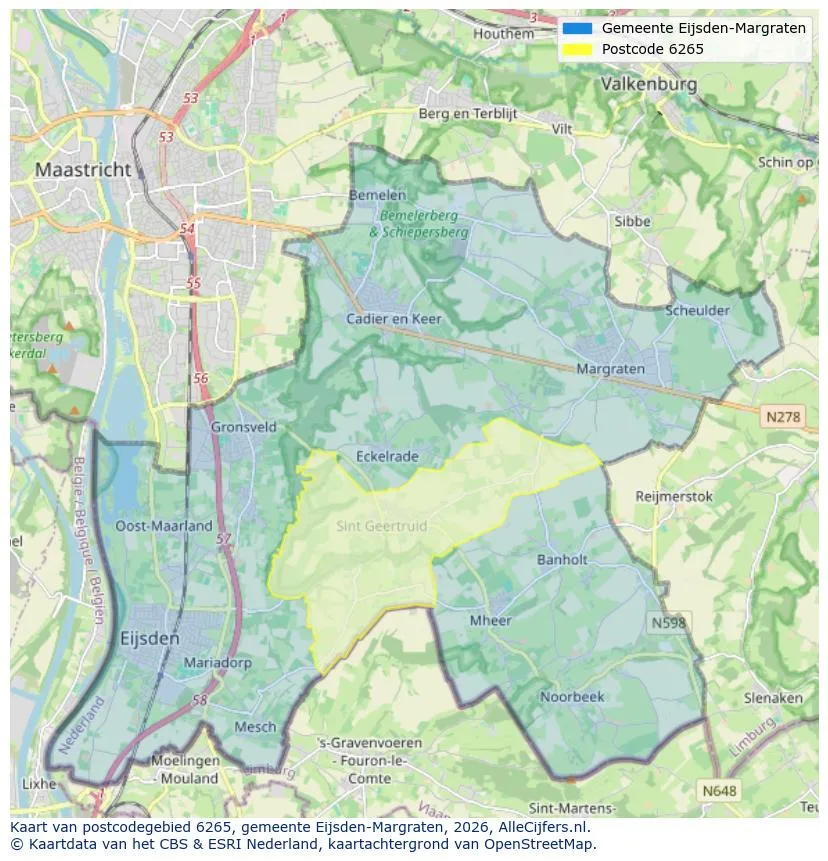 Postcodekaart voor 6265