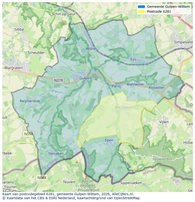 Postcodekaart voor 6281