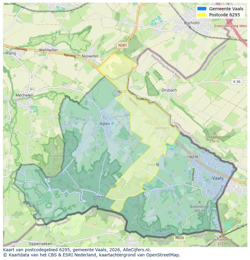 Postcodekaart voor 6295