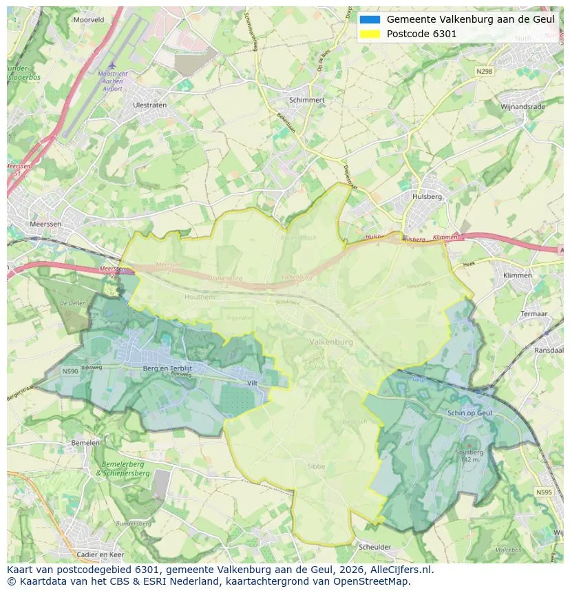 Postcodekaart voor 6301