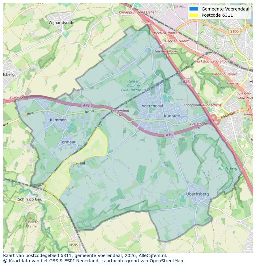 Postcodekaart voor 6311