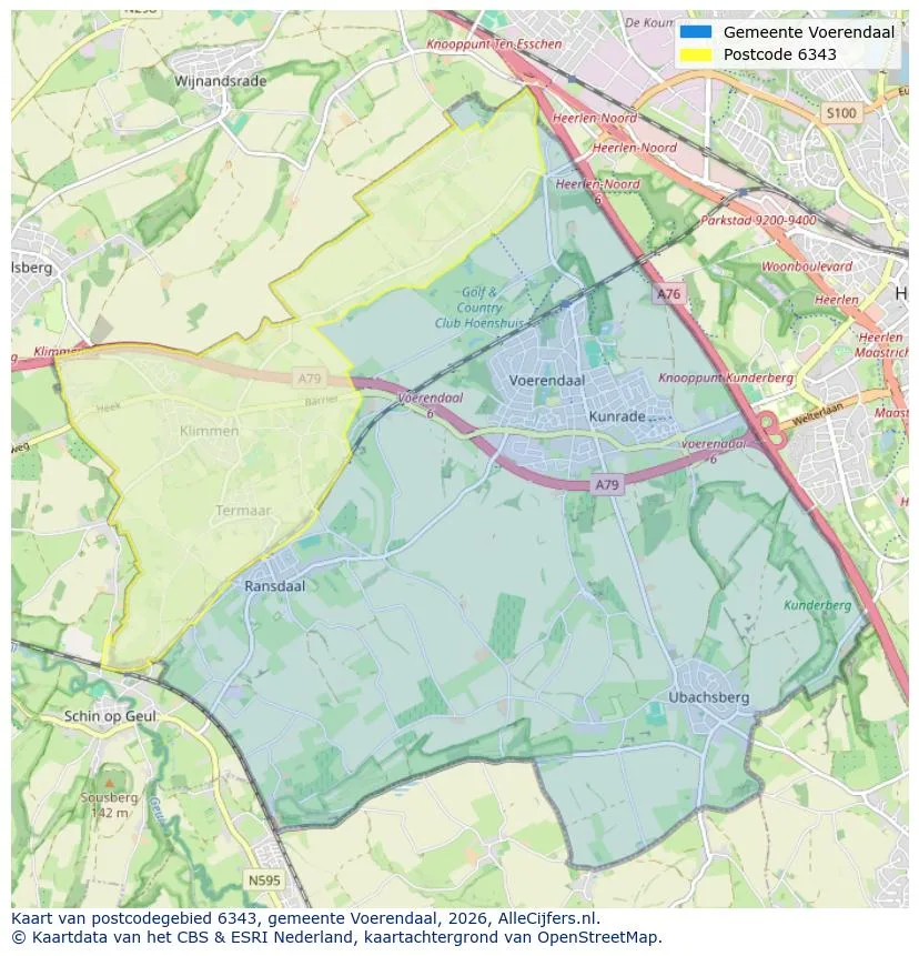 Postcodekaart voor 6343
