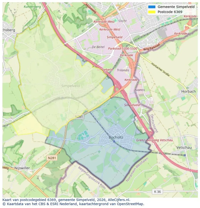 Postcodekaart voor 6369