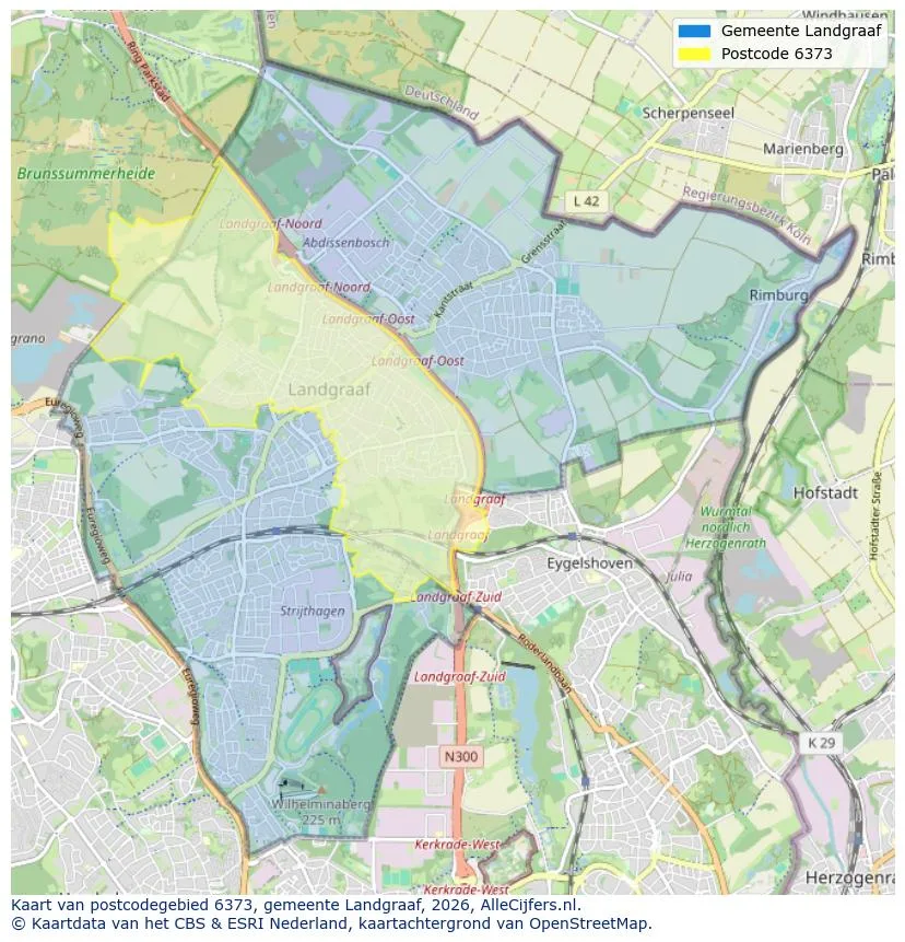 Postcodekaart voor 6373