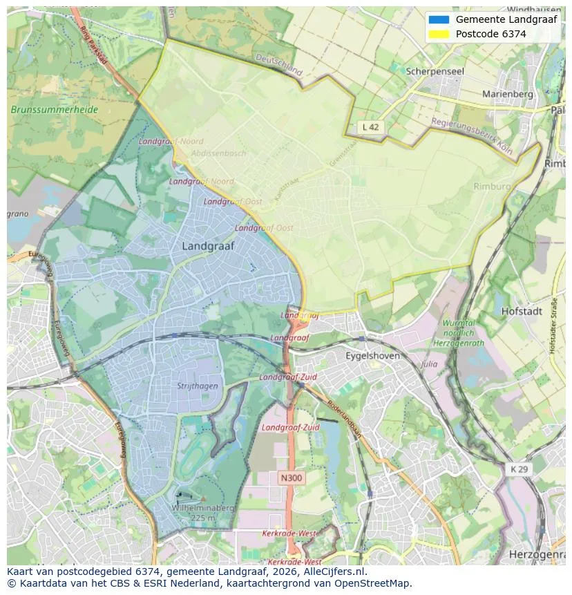 Postcode map for 6374