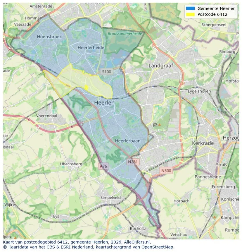 Postcodekaart voor 6412