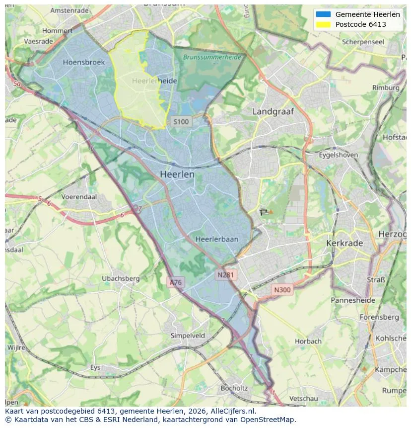 Postcodekaart voor 6413