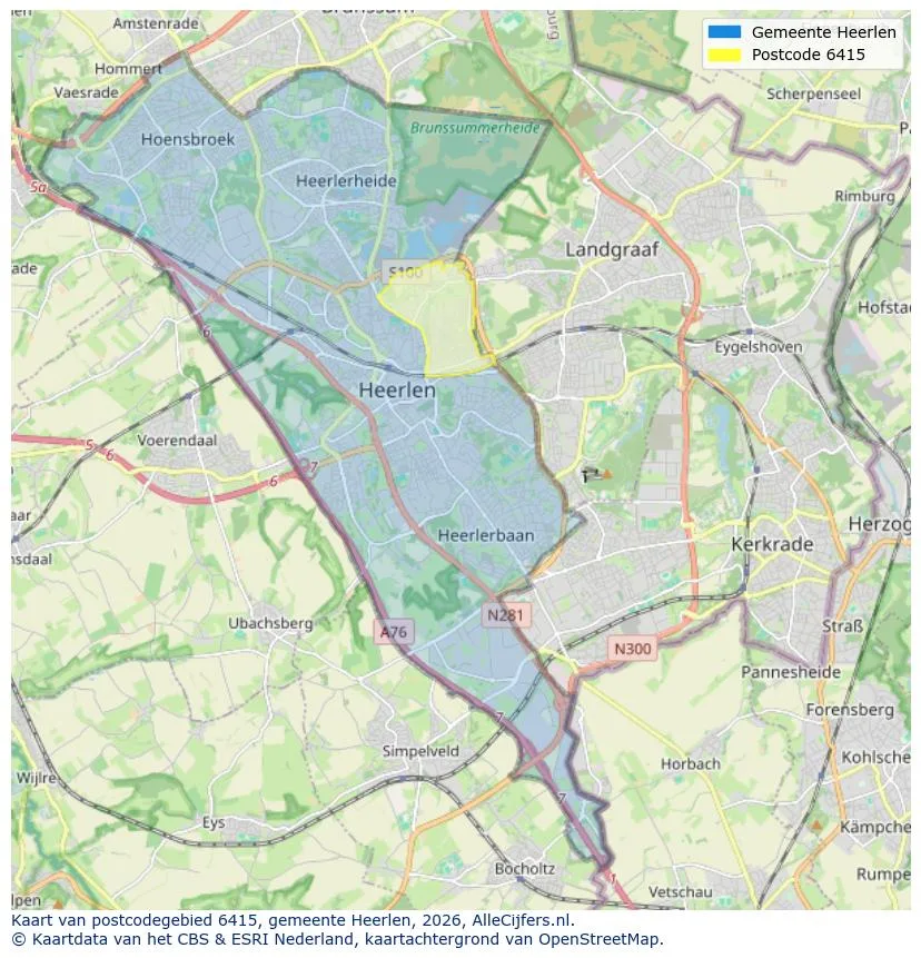 Postcodekaart voor 6415
