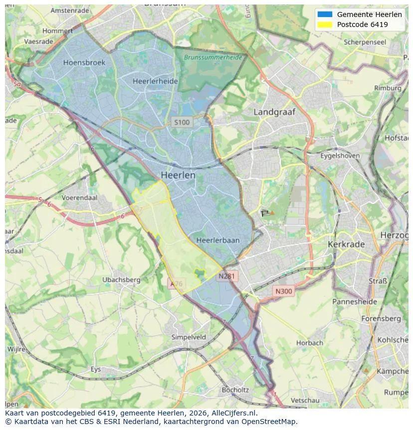 Postcodekaart voor 6419