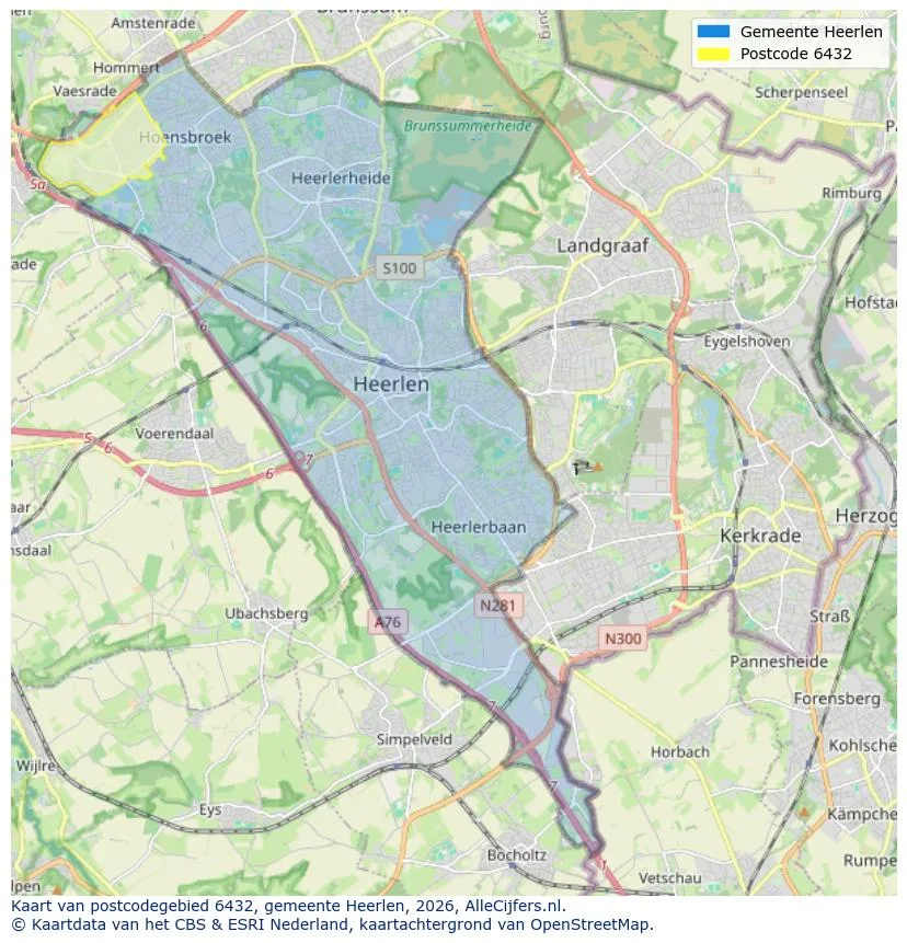 Postcodekaart voor 6432
