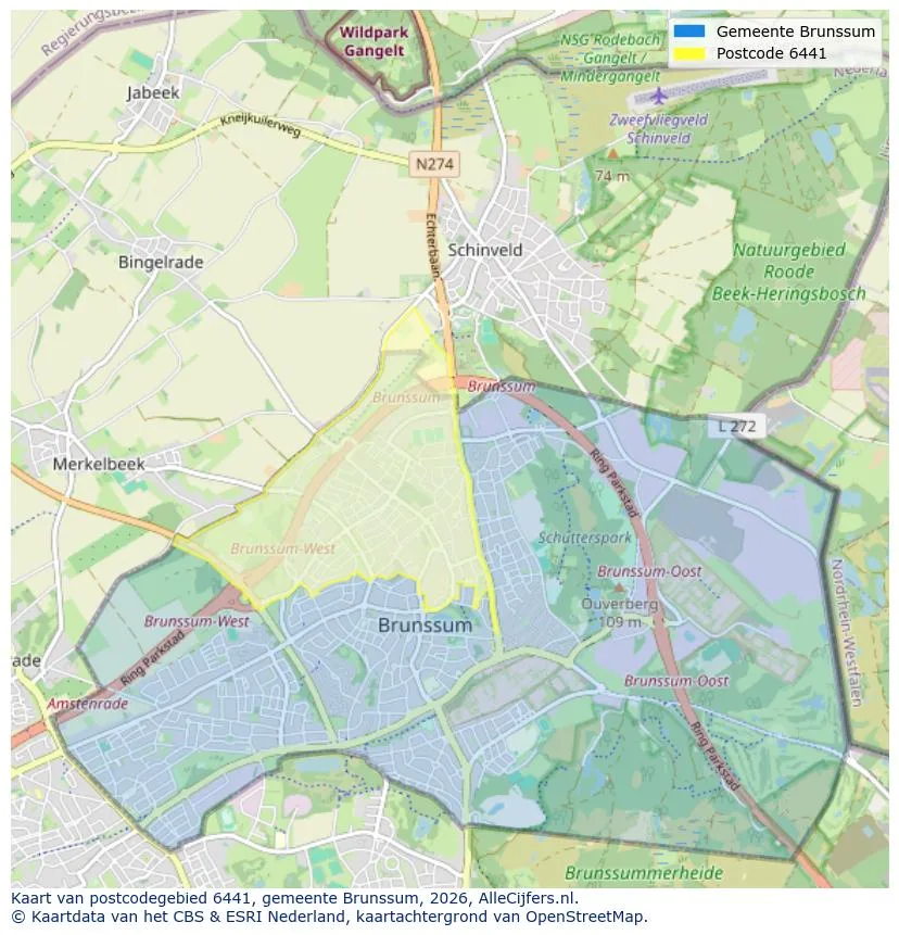 Postcodekaart voor 6441