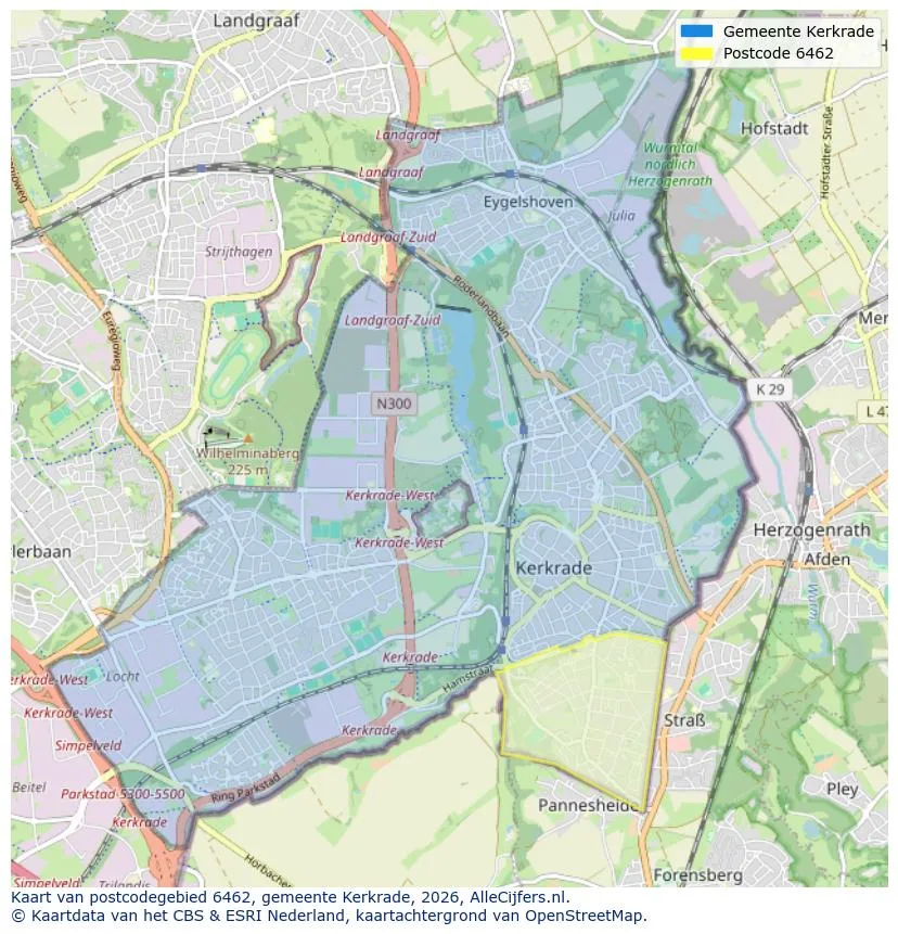 Postcodekaart voor 6462