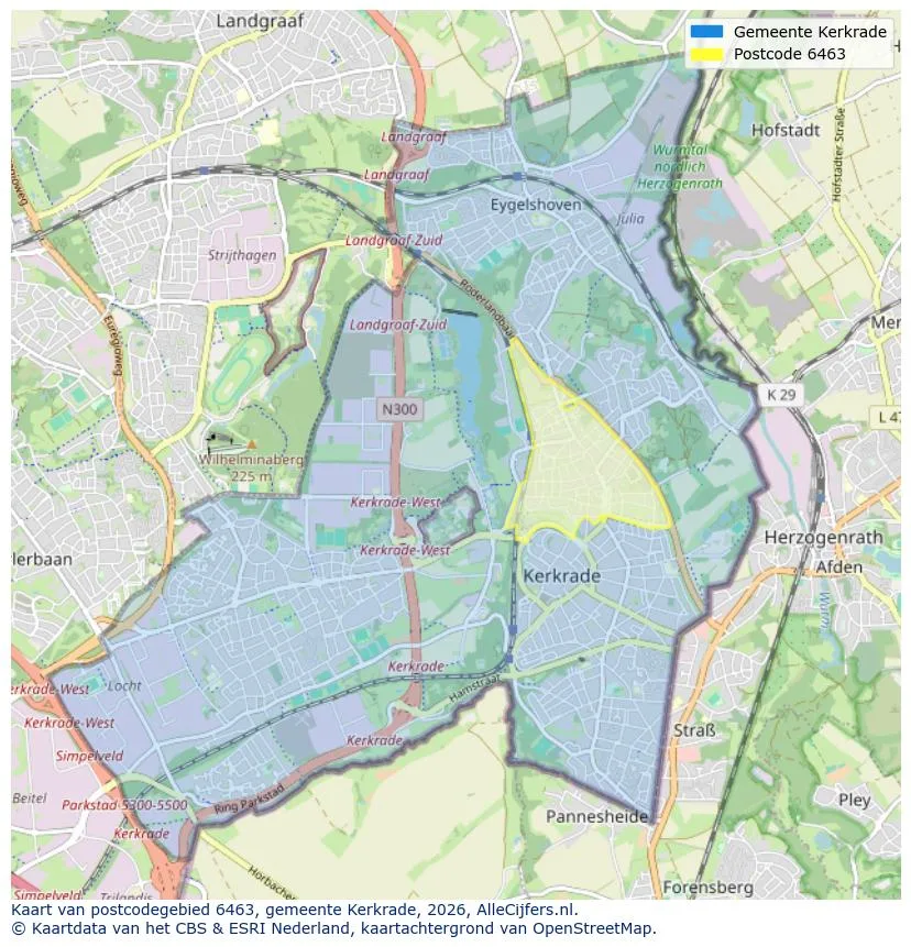 Postcodekaart voor 6463