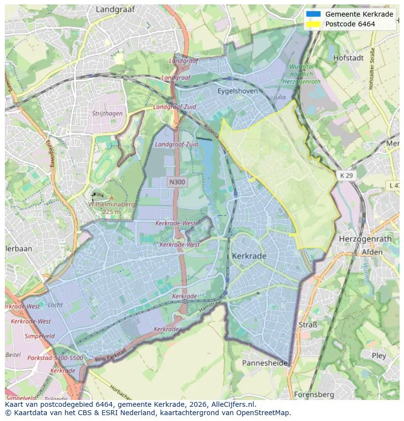 Postcodekaart voor 6464