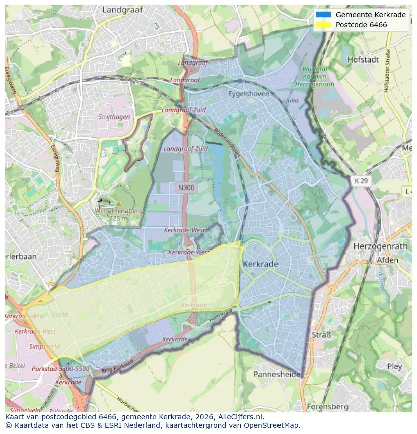 Postcodekaart voor 6466
