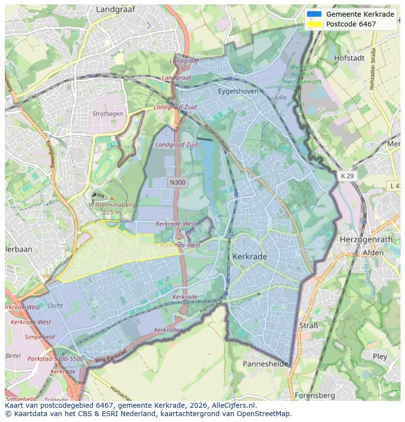 Postcodekaart voor 6467