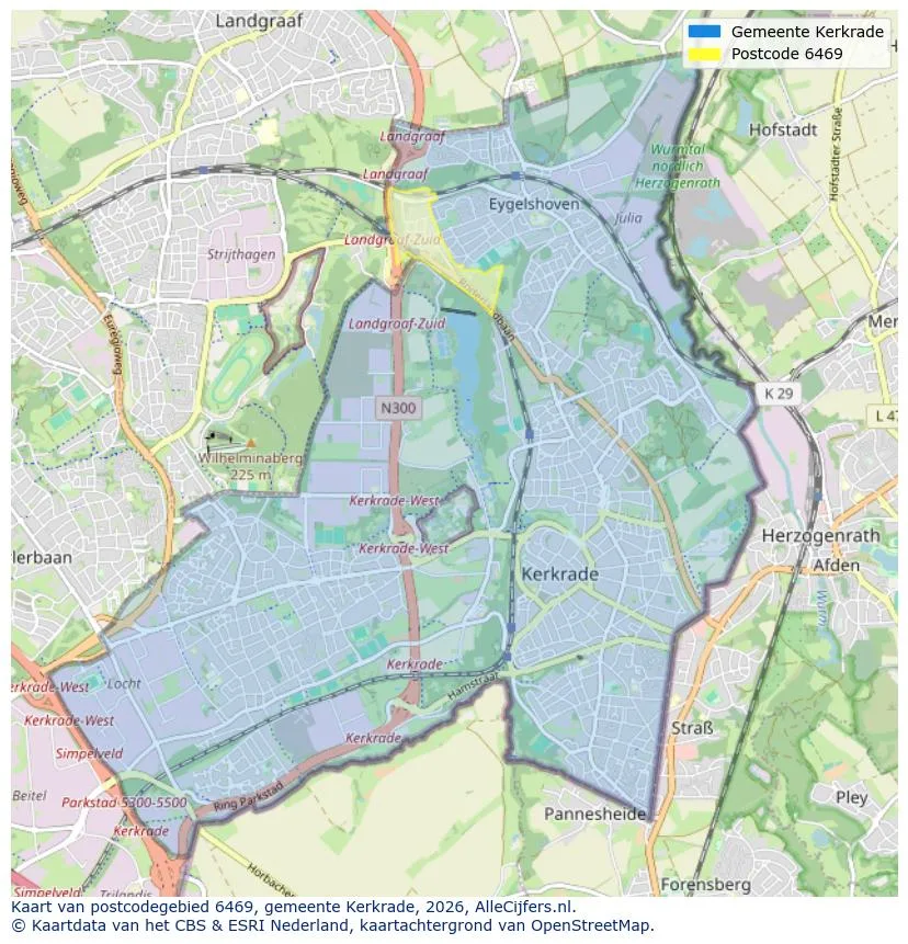 Postcodekaart voor 6469