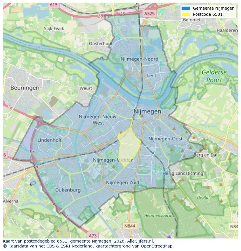 Postcodekaart voor 6531